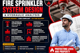 design nfpa compliant fire sprinkler system and hydraulic analysis