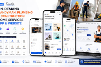 develop on demand handyman plumbing app construction home services website