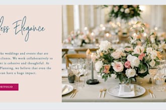 design a modern event website, wedding website, and event planning website