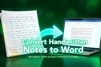 type handwritten notes to word in 1 hour
