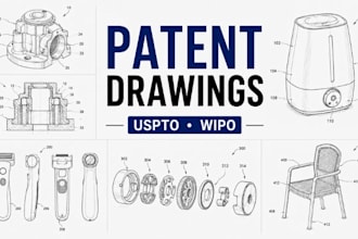 create uspto and wipo compliant patent drawings for patent filing