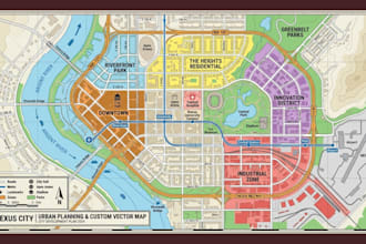 create city maps, urban planning maps and custom vector maps