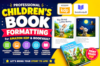 format children story book and illustrate for amazon KDP self publishing