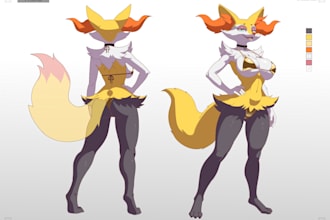 draw a reference sheet of your furry