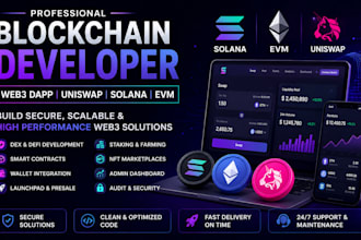 develop web3 dapp defi platform dex uniswap clone on solana evm