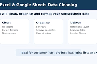 clean organise and format your excel or google sheets data