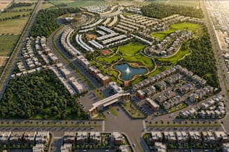 renovate3d residential township masterplan aerial site plan render gated housing