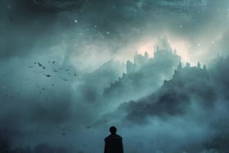 design a professional fantasy book cover, religious,