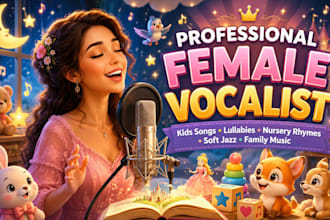 be your female vocalist for disney song, lullaby, nursery ryhme, kids song, jazz
