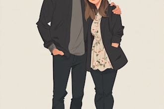 create professional caricatures for couples or wedding gift