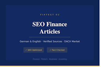 write SEO finance articles in german and english