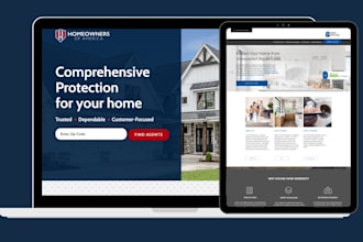 build sleek home warranty homeowners website, home insurance wordpress website