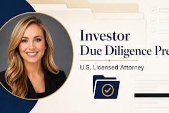 prepare your startup due diligence data room for investor review as US attorney
