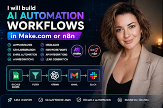 build ai automation workflows in make com or n8n