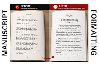 do manuscript formatting, book interior layout, typesetting for print ebook