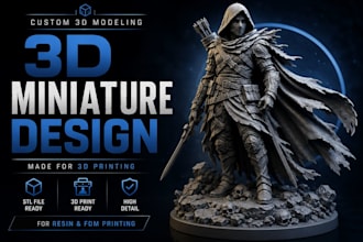 create a 3d miniature statue for 3d printing
