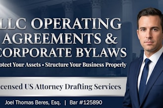draft a custom llc operating agreement or corporate bylaws package