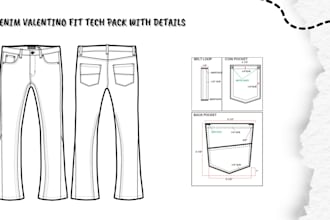 create techpacks with details including shade variations