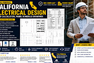 prepare california electrical load calculations panel schedules drawings