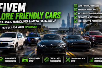 create lore friendly cars with realistic handling and meta files setup
