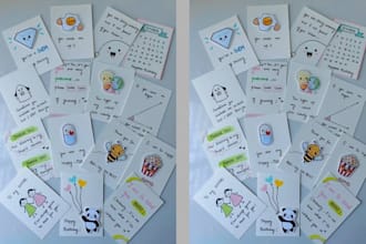 create custom affirmation card, education card, thank you card, oracle card deck