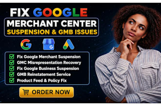 fix google merchant center suspension fix my business gmb gmc misrepresentation