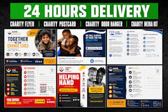 design charity flyer, fundraising flyer, postcard and door hanger