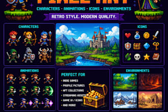 do high quality pixel art for games, avatars, nfts, and sprites