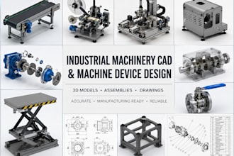 design 3d industrial machinery mechanical cad conveyor manufacturing equipment