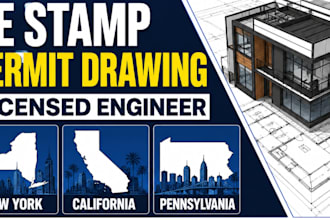 pe stamp permit drawing licensed engineer new york california pennsylvania
