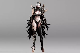 transform3d game ready character,female fantasy armor,blendshapes,vrm avatar,glb