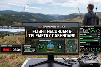 design esp32 rc plane camera flight recorder and telemetry dashboard