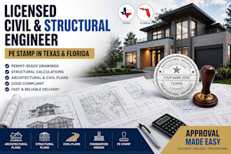 review stamp licensed architect, civil and structural engineer in florida texas