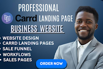 design professional carrd landing page and carrd website
