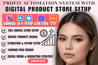 digital product design for etsy gumroad stanstore payhip kofi payhip website