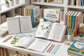 design KDP kids activity book interiors and printable workbooks