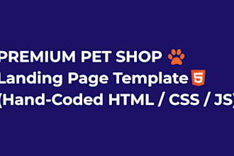 provide a premium HTML CSS pet shop landing page template