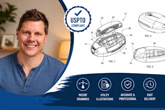 create uspto patent drawings, utility patent illustrations, patent figures