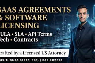 draft a custom saas agreement or software licensing contract