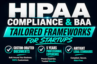 draft custom hipaa compliance documents and baa for your business
