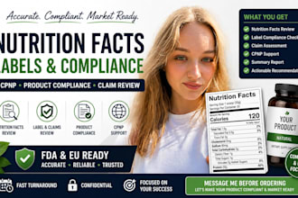 create nutrition facts, nutrition labels, cpnp and compliance