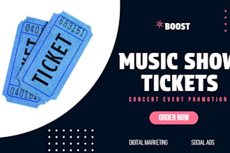 promote your music show, concert tickets, event with targeted social ads