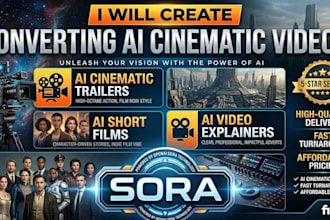 create converting ai cinematic video trailer ai short film video explainer sora