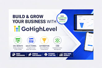 design gohighlevel website, ghl landing page, sales funnel and automation
