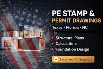 structural engineering pemit drawings and texas, florida north carolina pe stamp