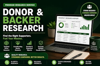 research targeted donors lists and backers lists for your crowdfunding campaign