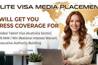 publish media features and press articles for global talent visa