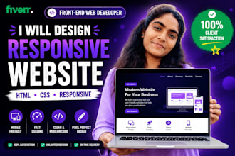create a responsive HTML CSS landing page