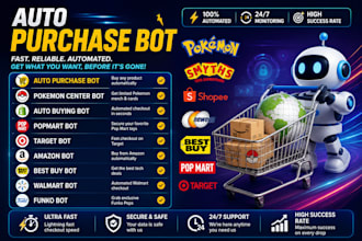 do auto purchase bot, target bot, walmart bot, shopping, pokemon bot