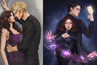 draw nsfw dark mafia fantasy book cover romance illustration couple paranormal